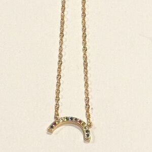 Elegant Gold Rainbow Pendant Necklace